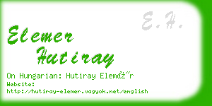 elemer hutiray business card